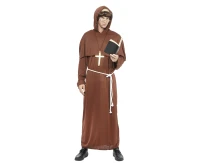Role-play set for adult Monk (hooded robe, belt, cross), size L